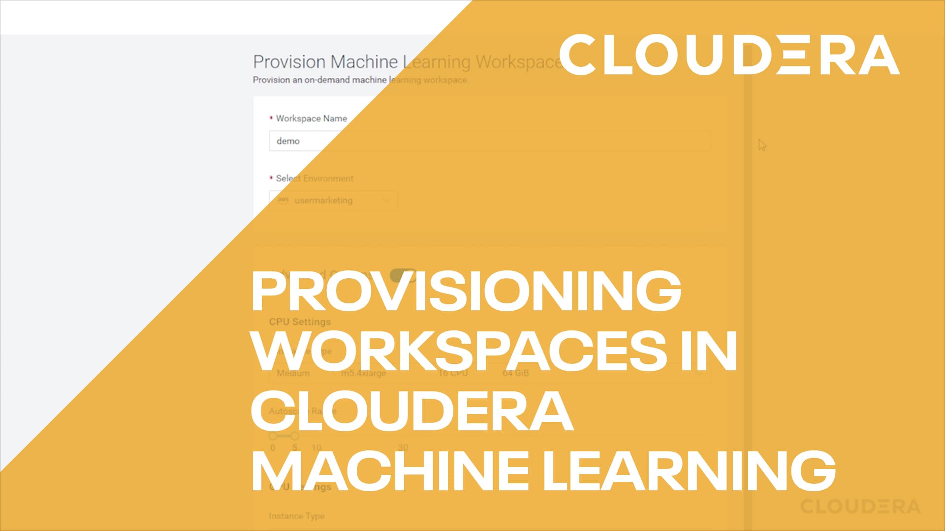 Provisionamento de espaços de trabalho no Cloudera Machine Learning